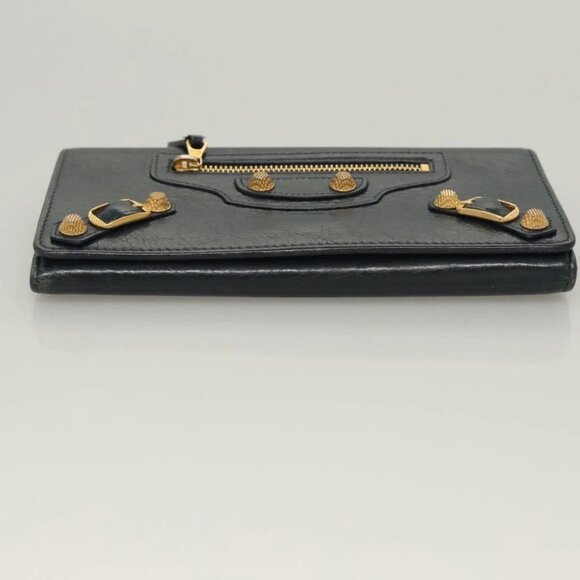 BALENCIAGA Giant Money Long Wallet Leather Navy - Picture 7 of 16